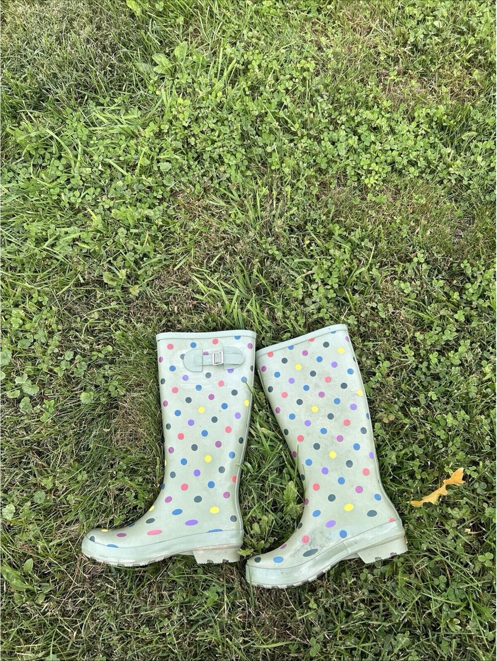 Time And Tru Woman’s Mud Rain Boots Poka Dot Size 7